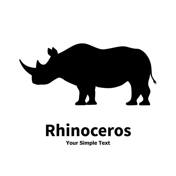 Illustration vectorielle d'une silhouette de rhinocéros — Image vectorielle