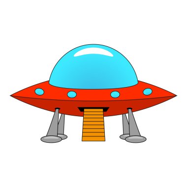 Bir karikatür vektör çizim gemi Ufo