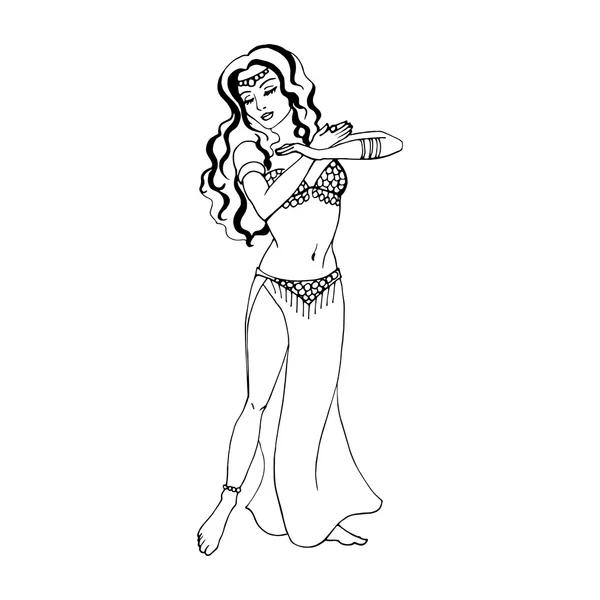 Vector illustration of a dancing girl — Stock Vector