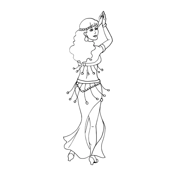 Vector illustration of a dancing girl — Stock Vector