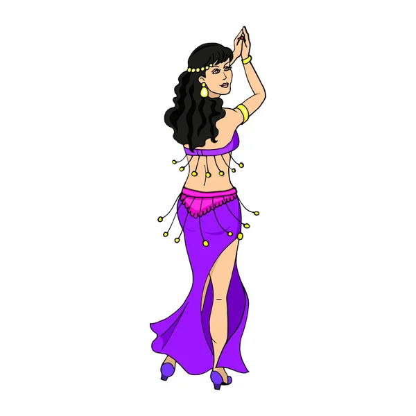 Vektor-Illustration eines tanzenden Mädchens — Stockvektor