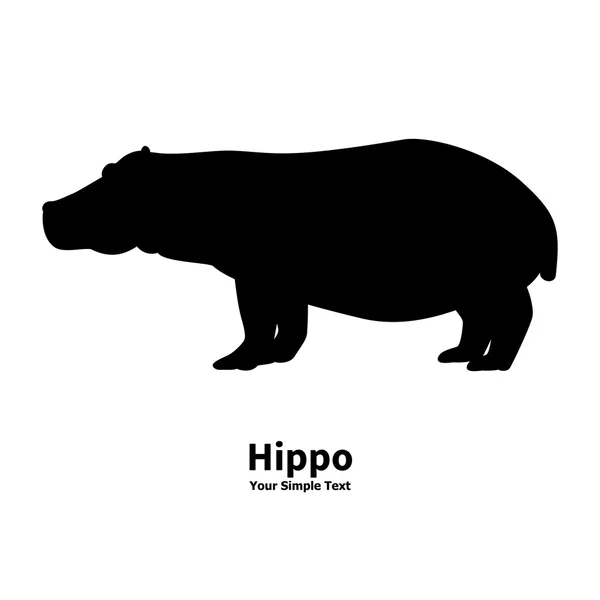 Illustration vectorielle silhouette d'un hippopotame — Image vectorielle