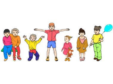 Vektör çizim renkli alt kümesini