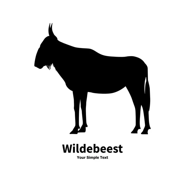 Vector Illustration Silhouette Of Wildebeest Vector Illustration Silhouette Of Wildebeest