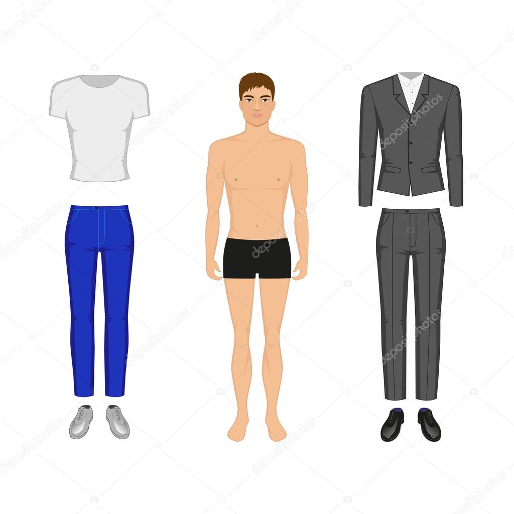 Vector illustration of a man in his underwear