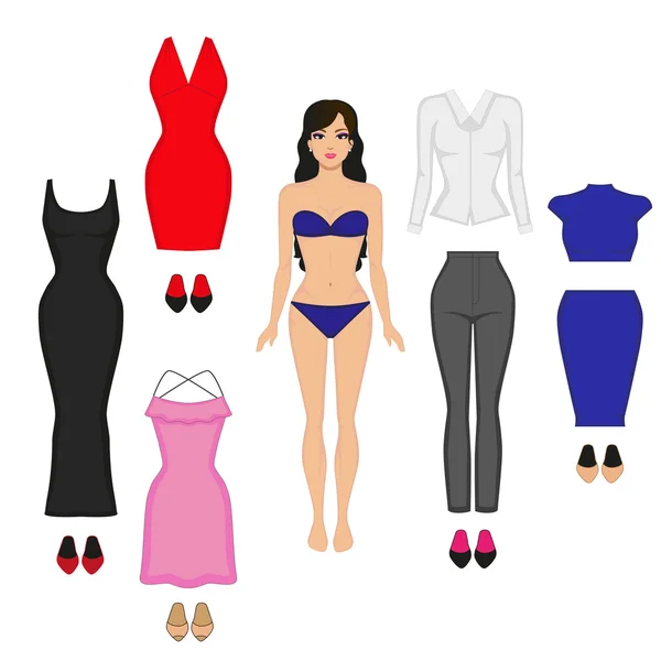 Das Konzept der weiblichen Garderobe — Stockvektor