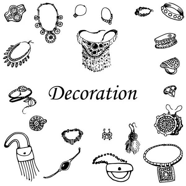 Vector illustration of a variety of decorations — Stock Vector