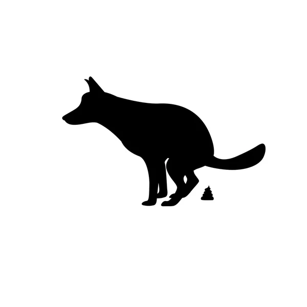 La silueta del perro va al baño — Archivo Imágenes Vectoriales