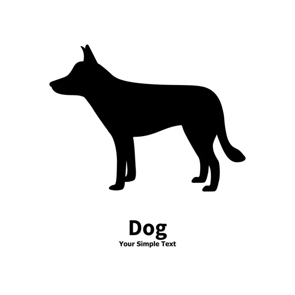 Vector illustration of black dog silhouette — Stock Vector