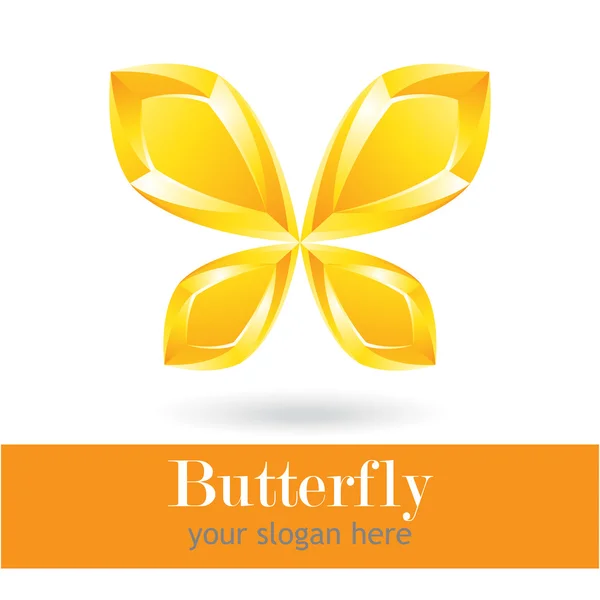 Logo creativo de la mariposa amarilla — Archivo Imágenes Vectoriales
