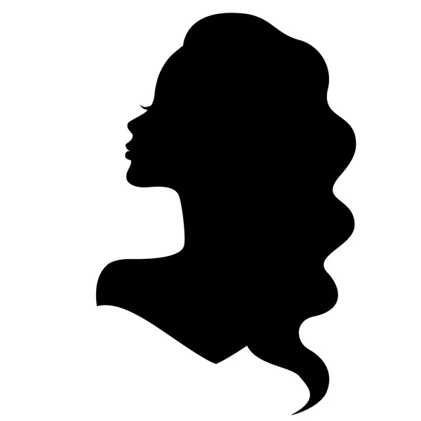 Silhouette ragazza con bei capelli — Vettoriale Stock