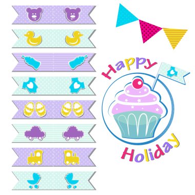 Cupcakes için bayrakları. Top kek dekorasyon