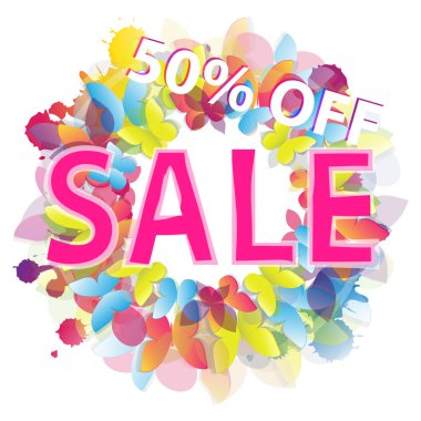 Satış banner şablon. Yaz Satılık. Suluboya