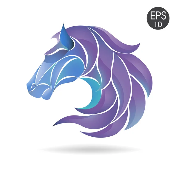 Emblema del logotipo del color de la cabeza del caballo. Símbolo para los negocios . — Vector de stock