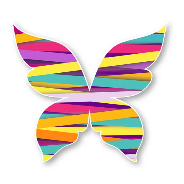 Vector Mariposa multicolor aislada. Mariposa de papel Logo de cintas de color escocés — Archivo Imágenes Vectoriales