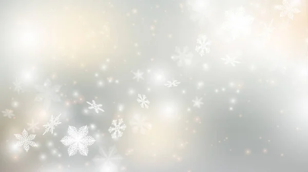 Subtle Flying Snow Flakes Stars Light Background Winter Silver Snowflake — Stock Photo, Image