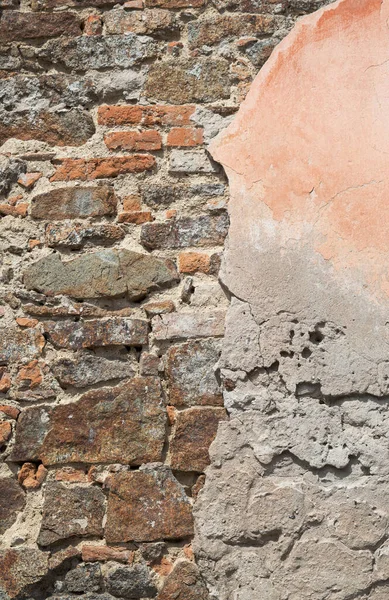 Ladrillo Rojo Parte Las Ruinas Paredes Arruinadas Los Edificios Medievales —  Fotos de Stock
