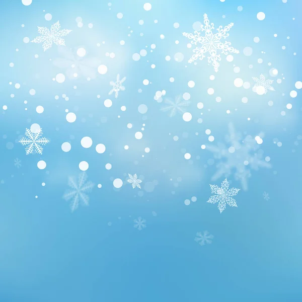 Escena Invierno Con Caída Copos Nieve Navidad Copos Nieve Fondo — Vector de stock