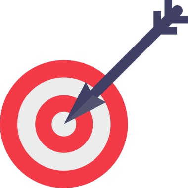 Soyut hedef simgesi. Pazarlama Hedefi ikonu. İş hedefi, gol. Şeffaf, png. kırmızı çizgili hedef.