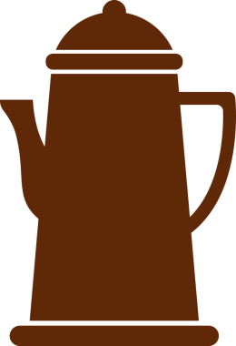 Moka Ot kahve makinası şeffaf, png. Kahve demliği ikonu. Mobil konsept ve web tasarımı için imza. Kahve sürahi ikonu. Sembol, logo çizimi. çizgi film tarzı, düz