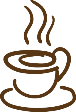 Soyut grafik karalama basit minimalist çizgi çizimi kahve demleme, kahve içeceği hazırlama. Kahve ikonu. Şeffaf kahve, png