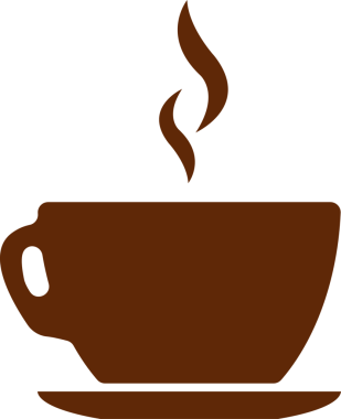 Bir fincan kahve ikonu. Kupa yassı ikonu. Tasarım logosu, ziyaret kartı vs. için ince satır işaretleri. Sıcak içecek. Kupa çizgisi çizimi. Ofiste sade kahve ve enerji var. Şeffaf, png. düz biçim