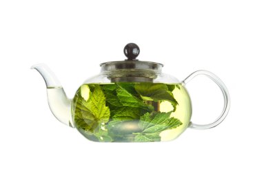 Bitki çayı izole çaydanlık.