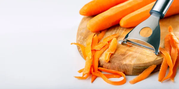 Сырая Органическая Овощная Морковь Здоровой Пищи Спелые Свежие Морковки Деревянной — стоковое фото