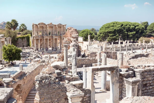 Türkiye Deki Efes Antik Kenti Manzarası Tarihi Seyahat Konsepti Roma — Stok fotoğraf