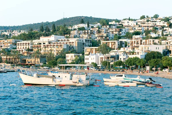 Bodrum Turkey 2020 Panoramic View Bodrum Beach Aegean Sea Yacht — Stock Photo, Image