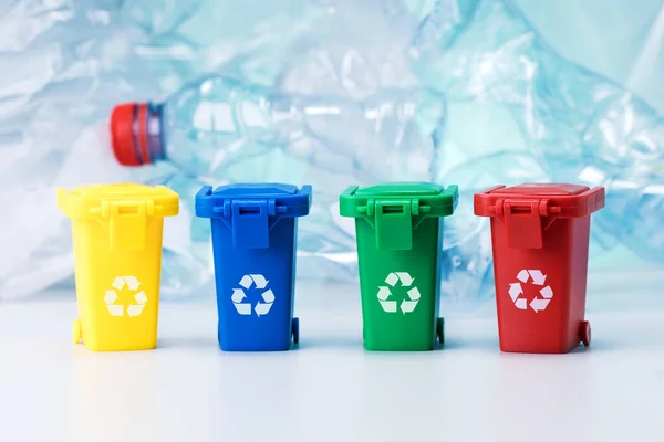 Σκουπίδια Πολυαιθυλένιο Πλαστικό Φόντο Μπουκάλια Ανακύκλωση — Φωτογραφία Αρχείου