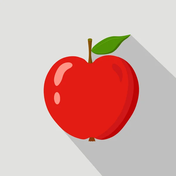 Manzana roja icono plano — Vector de stock