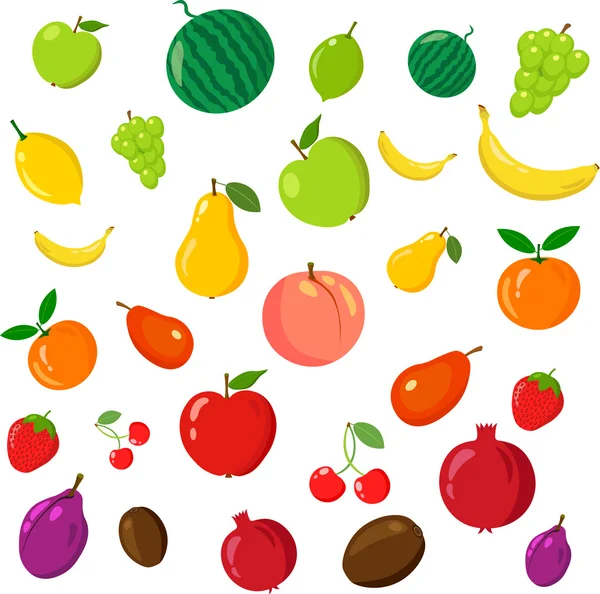 Arco iris de frutas — Vector de stock