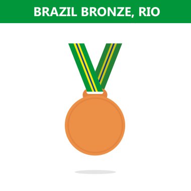 Bronz madalya. Brezilya. Rio. Olimpiyat Oyunları 2016. Vektör çizim.