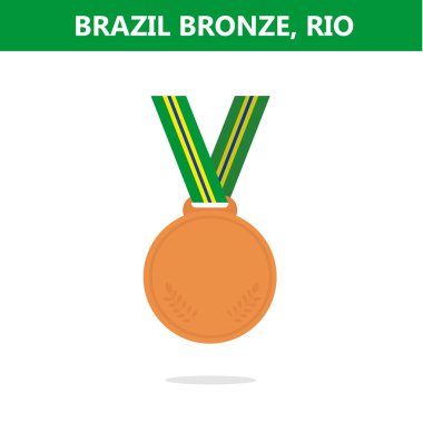 Bronz madalya. Brezilya. Rio. Olimpiyat Oyunları 2016. Vektör çizim.