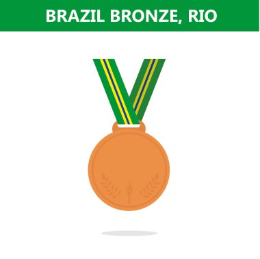 Bronz madalya. Brezilya. Rio. Olimpiyat Oyunları 2016. Vektör çizim.