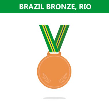 Bronz madalya. Brezilya. Rio. Olimpiyat Oyunları 2016. Vektör çizim.