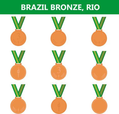 Bronz madalya simgeler kümesi. Brezilya. Rio. Olimpiyat Oyunları.