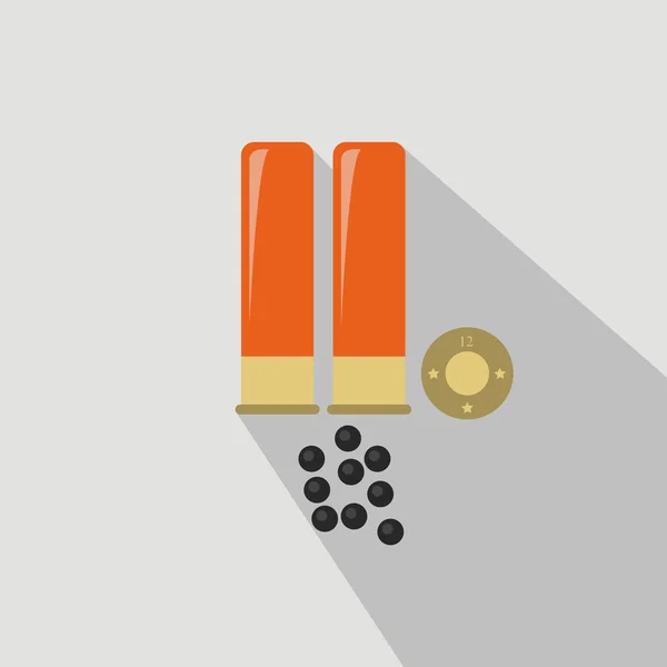 Munitions de fusil de chasse. Style plat et dessin animé. Illustration vectorielle . — Image vectorielle