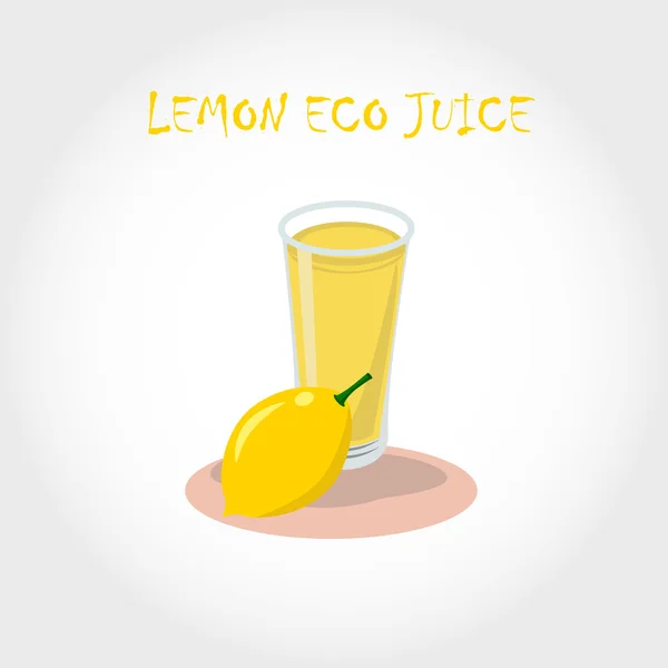Vaso de jugo de limón fresco bio. Ilustración vectorial. Título del texto . — Archivo Imágenes Vectoriales