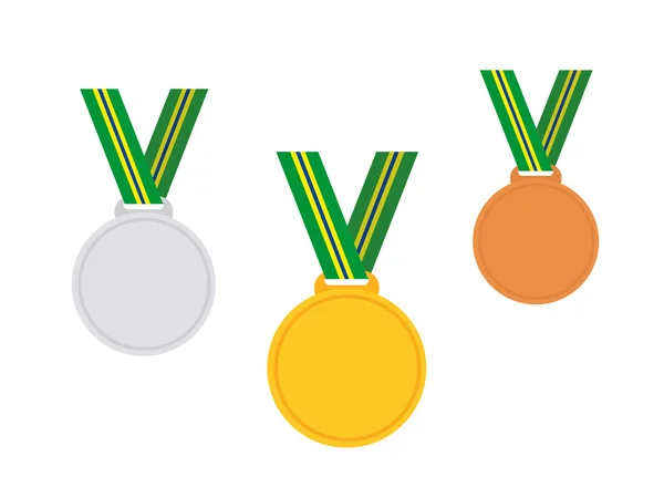 Uppsättning av vinnare medaljer. Brasilien. Vektor illustration. — Stock vektor