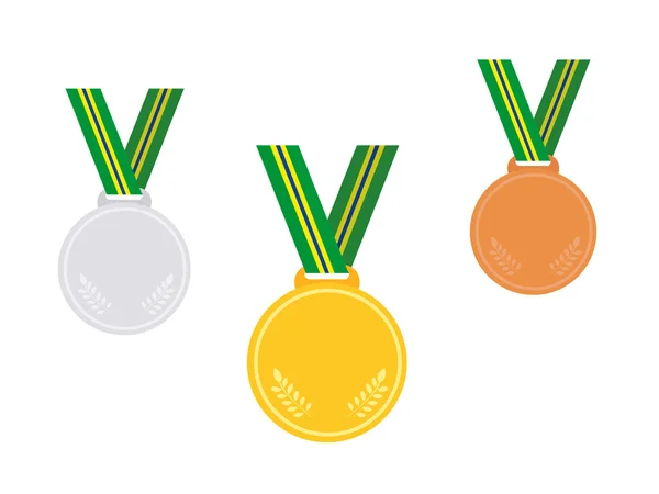 Conjunto de medallas ganadoras. Brasil. Ilustración vectorial . — Vector de stock