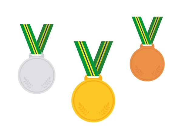 Conjunto de medallas ganadoras. Brasil. Ilustración vectorial . — Vector de stock
