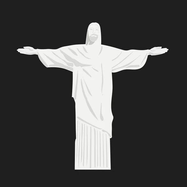 Statue of Christ the Redeemer. Rio de Janeiro. Brazil — Stock Vector