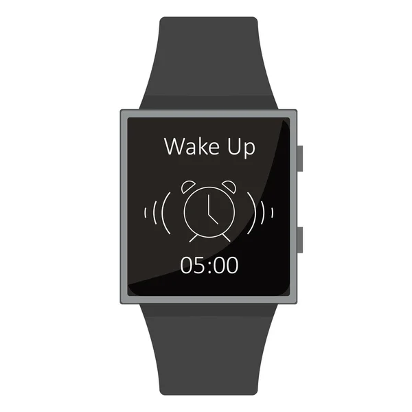 Smart Watch. Alarm, wake up. Cartoon style. Flat element. Vector illustration. — Stock Vector