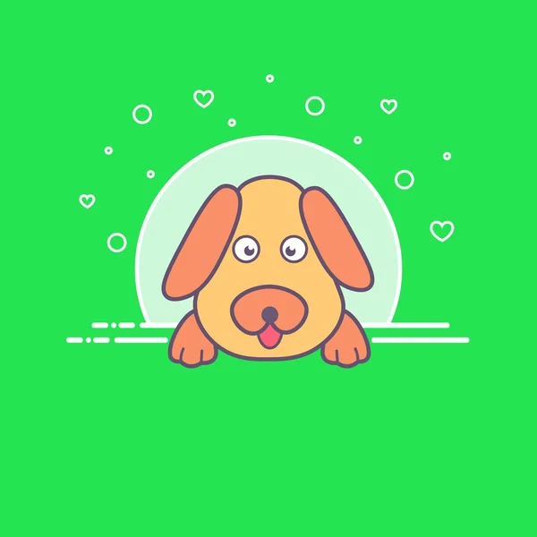 Logo Hund. flach und Cartoon-Stil. Vektorillustration. weißer Hintergrund. — Stockvektor