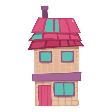 Sevimli soyut video oyunu evi simgesi, çizgi film tarzı