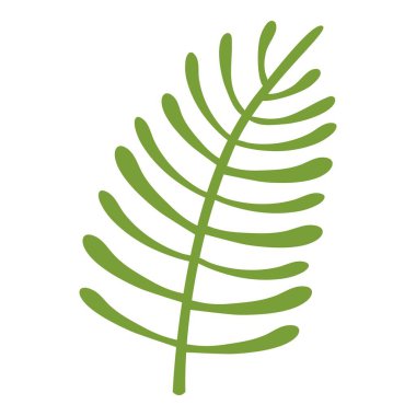 Noel tatili yeşil dal simgesi, düz stil