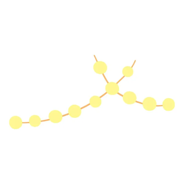 Gelbe Feiertage Weihnachtsbeleuchtung Symbol, flacher Stil — Stockvektor