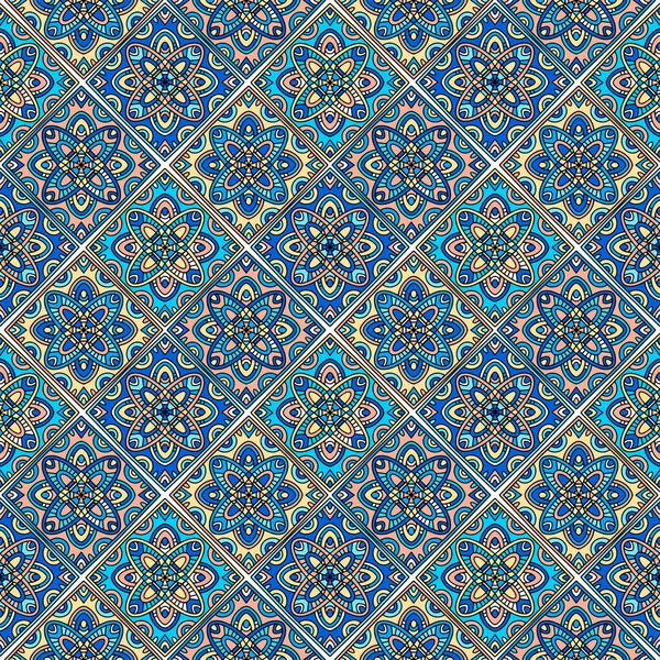Πολύχρωμο islamic αδιάλειπτη μοτίβο με μπλε χρώμα του ουρανού — Διανυσματικό Αρχείο